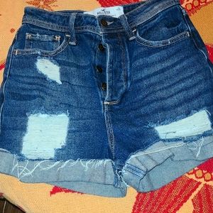 Hollister curvy ultra high rise Jean shorts